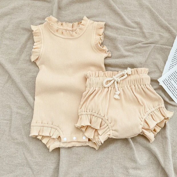 Sommer Baby Mädchen Kleidung Set Infant Rüschen