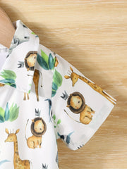 2-teiliges Baby-Sommer-Set – Kurzarmhemd & Shorts mit Tier-Print