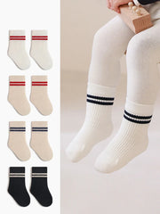 5 Paar farbenfrohe Streifen-Socken für Kinder