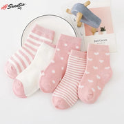 5 Paar weiche Babysocken mit Design