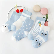 5 Paar weiche Babysocken mit Design