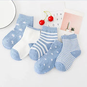 5 Paar weiche Babysocken mit Design