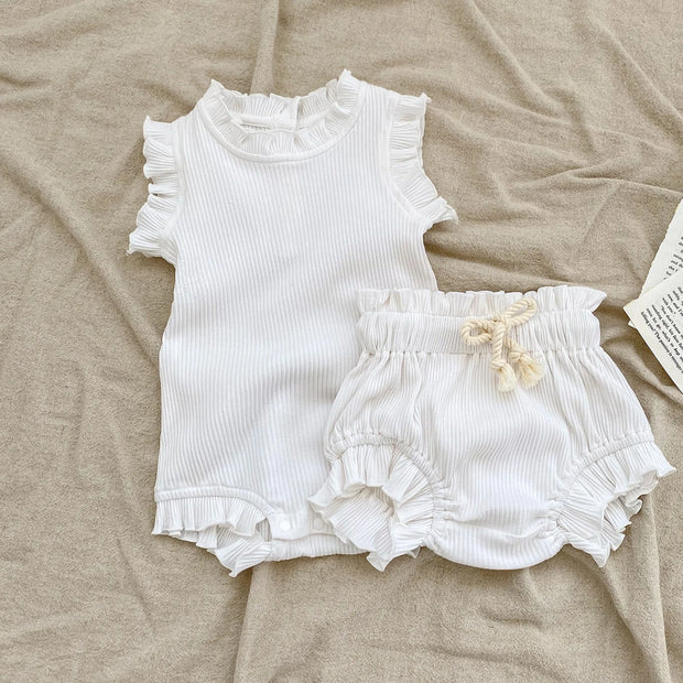 Sommer Baby Mädchen Kleidung Set Infant Rüschen